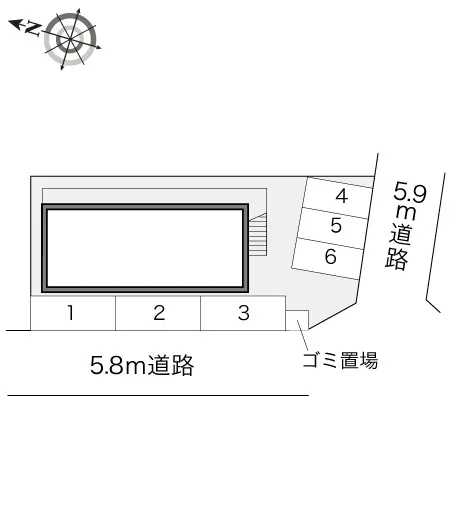 ★手数料０円★郡山市安積３丁目　月極駐車場（LP）